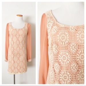 Forever21 Pink Retro Dress Long Balloon Sleeve Size XS